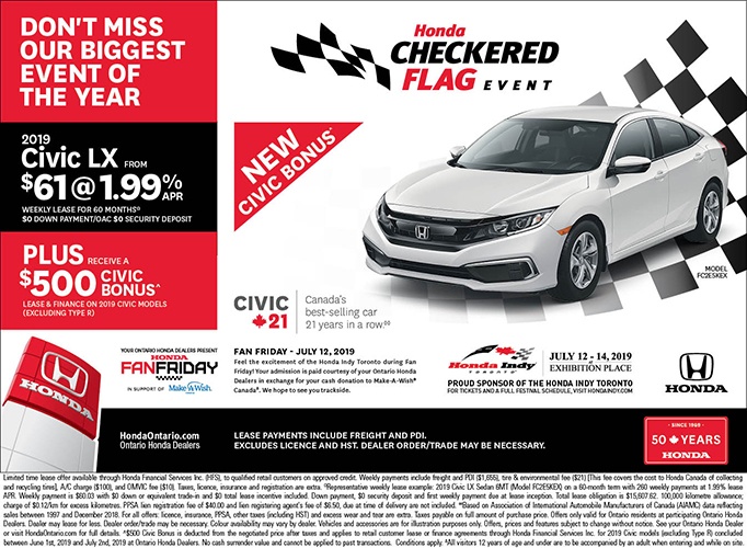 2019 Honda Civic LX| June Checkered Flag Event 2019 Honda Civic LX| June Checkered Flag Event
