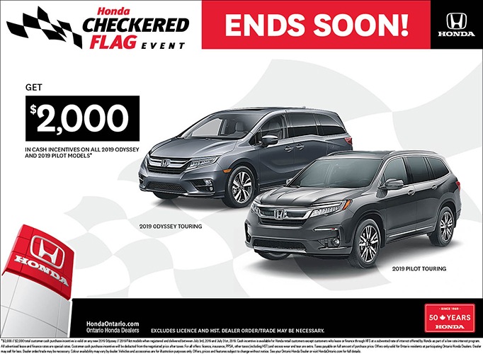 2019 Honda Odyssey & 2019 Honda Pilot | July Checkered Flag Event 2019 Honda Odyssey & 2019 Honda Pilot | July Checkered Flag Event