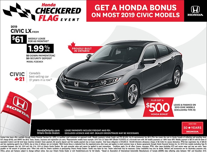 2019 Honda Civic LX| July Checkered Flag Event 2019 Honda Civic LX| July Checkered Flag Event