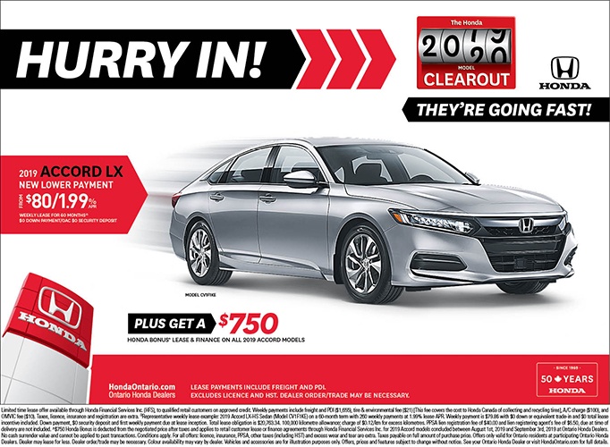 Clearout 2019 Honda Accord LX Clearout 2019 Honda Accord LX