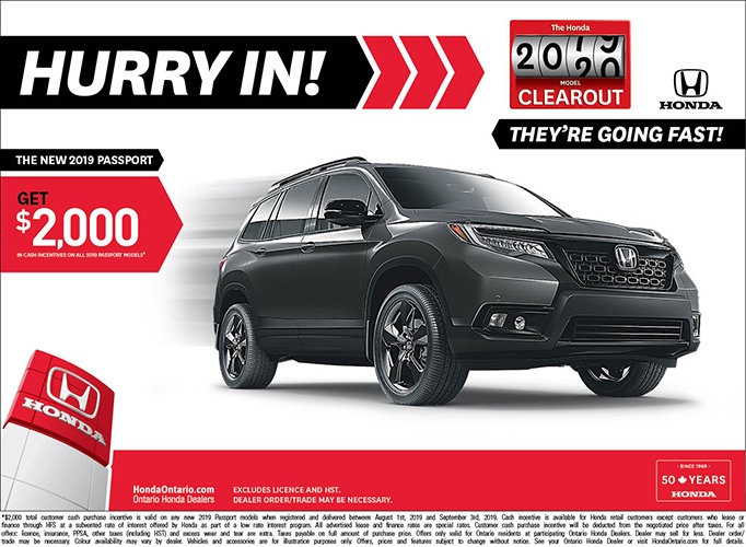 Clearout 2019 Honda Passport Clearout 2019 Honda Passport