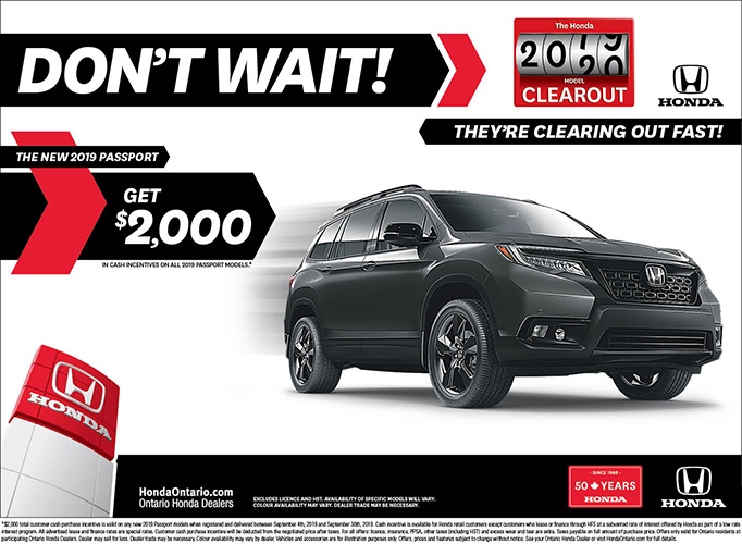 Clearout 2019 Honda Passport Clearout 2019 Honda Passport
