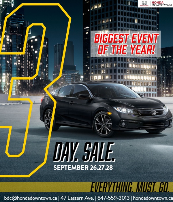 Honda Downtown’s Clearout 3-Day Sales Event Honda Downtown’s Clearout 3-Day Sales Event