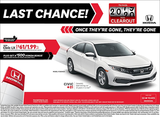 Clearout 2019 Honda Civic LX Clearout 2019 Honda Civic LX