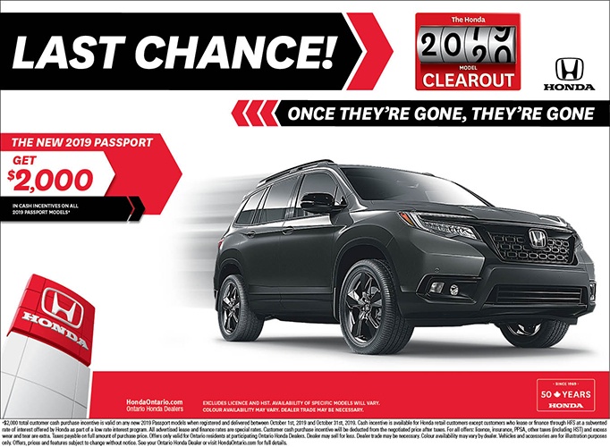 Clearout 2019 Honda Passport Clearout 2019 Honda Passport